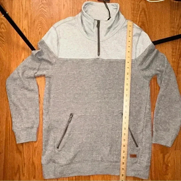 NEW Outpost Makers Buckle Sz M Knit 1/4 Zip Sweater Terry Cloth Beige Brown - Picture 13 of 13